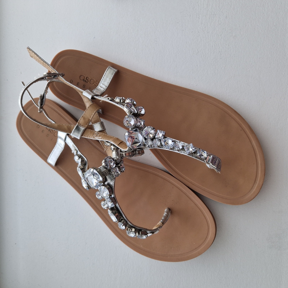 ASOS Silver Embellished Sandals